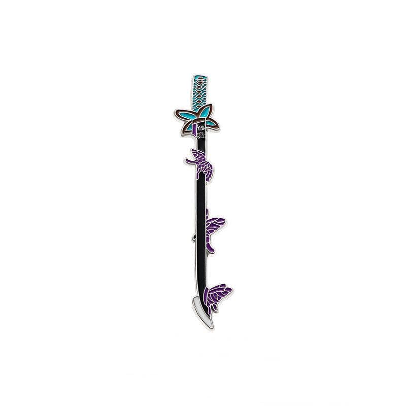 Anime-Inspired Metal Badge Pin – Slayer Corps Weapon & Breathing Style Giyu Tomioka Kanao Tsuyuri Design, Fashion Accessory Gift for Fans