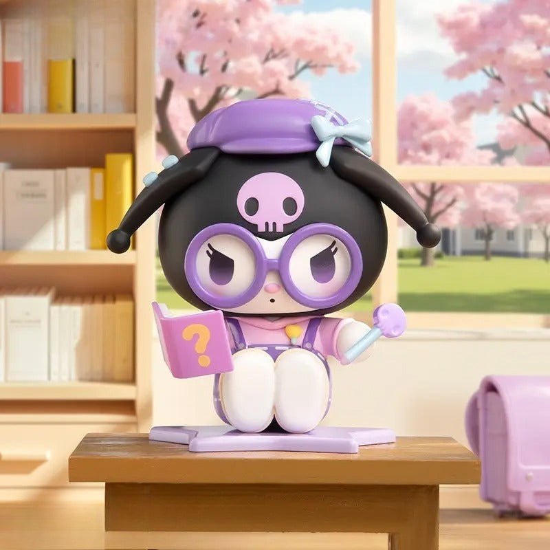 Limited Edition Kuromi School Diary Series Blind Box - Kawaii High School Chibi Figure - Surprise Mystery Box Punk Rockstar Cheerleader Desk Mascot Birthday Gift