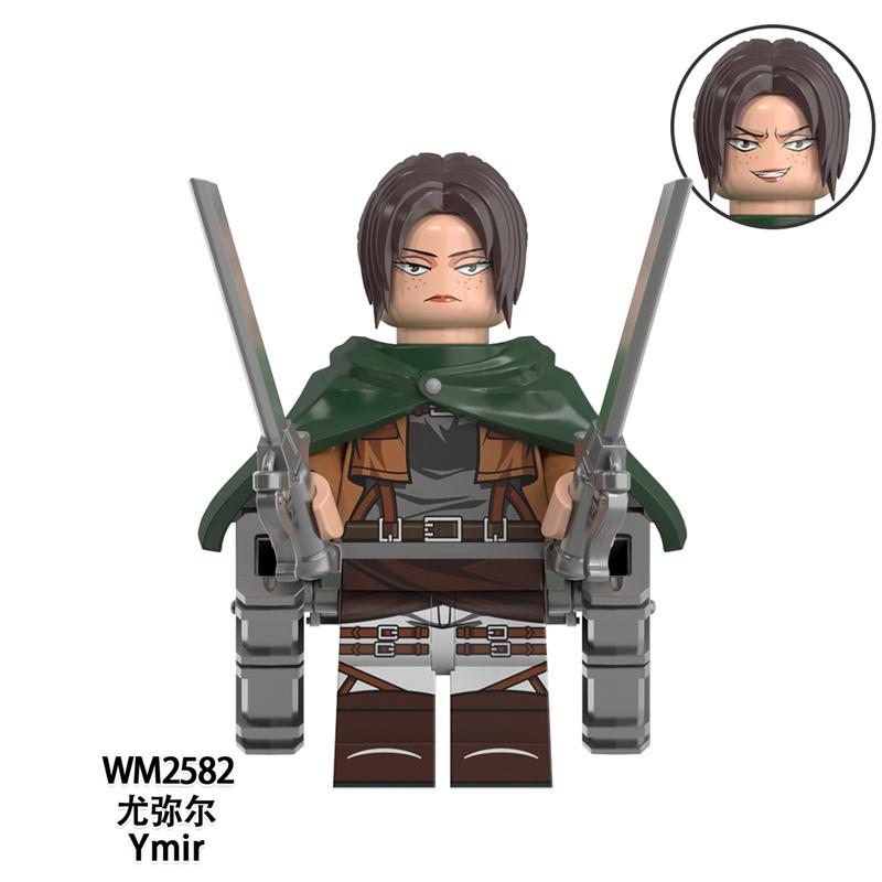 Scout Regiment Brick Minifigure Set – Mikasa, Levi, Armin & Hange Giant Hunter Building Blocks, Anime Gift