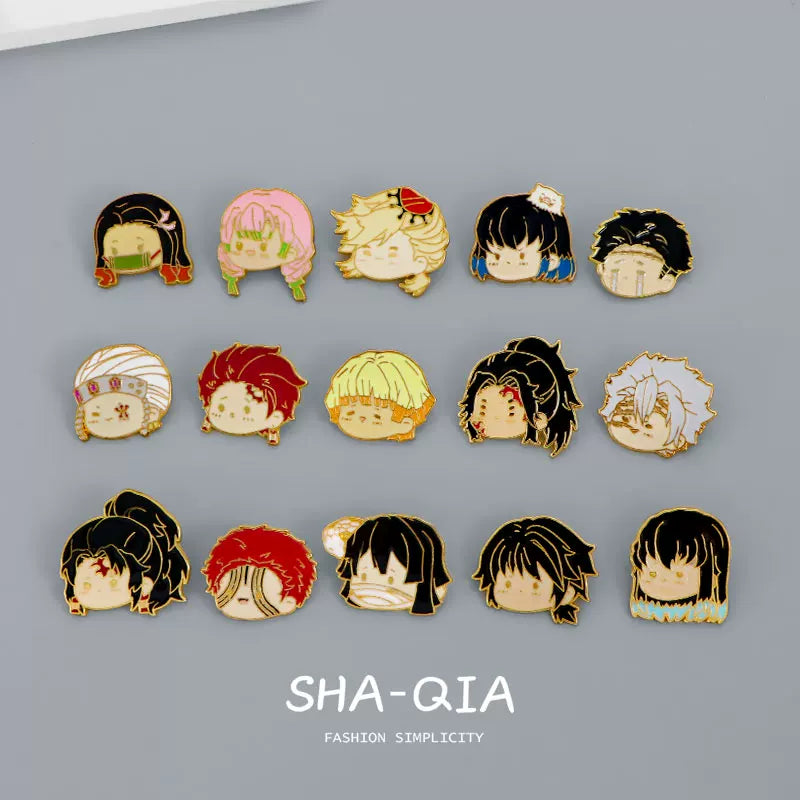 Demon Slayer Chibi Enamel Pins - Kawaii Hashira Set