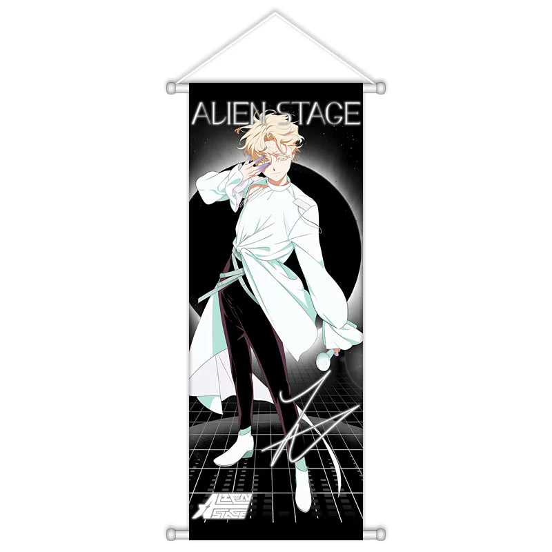 Alien Stage Sweet Dream Cafe AU Wall Scroll - Premium Satin Fabric Fabric Hanging Banner - ALNST Ivan Hyuna Luka Aesthetic Studio Poster