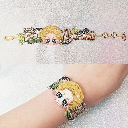 Jujutsu Kaisen Chibi Embroidered Bracelet - Sorcerer Adjustable Wristband