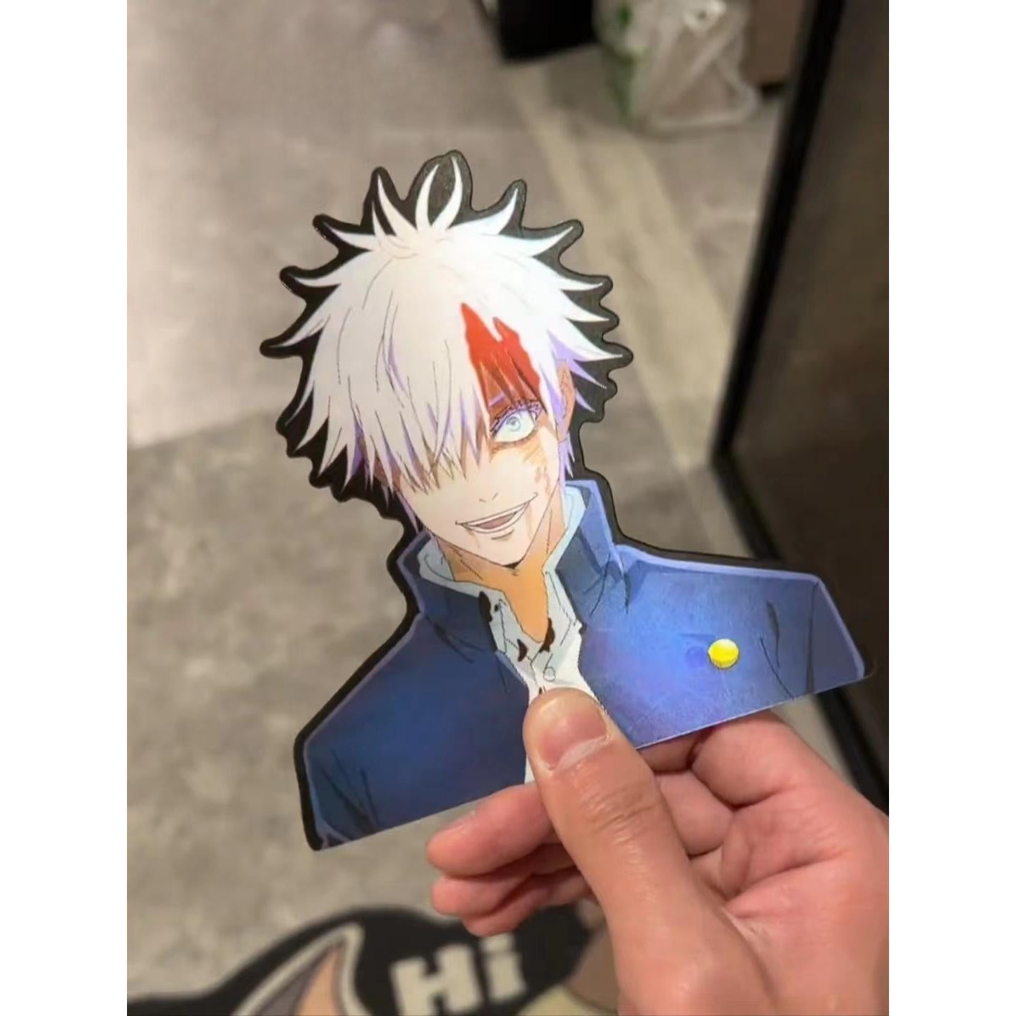 Jujutsu Kaisen Satoru Gojo 3D Gradient Sticker – Anime Holographic Decal for Car, Phone & Creative Gifts