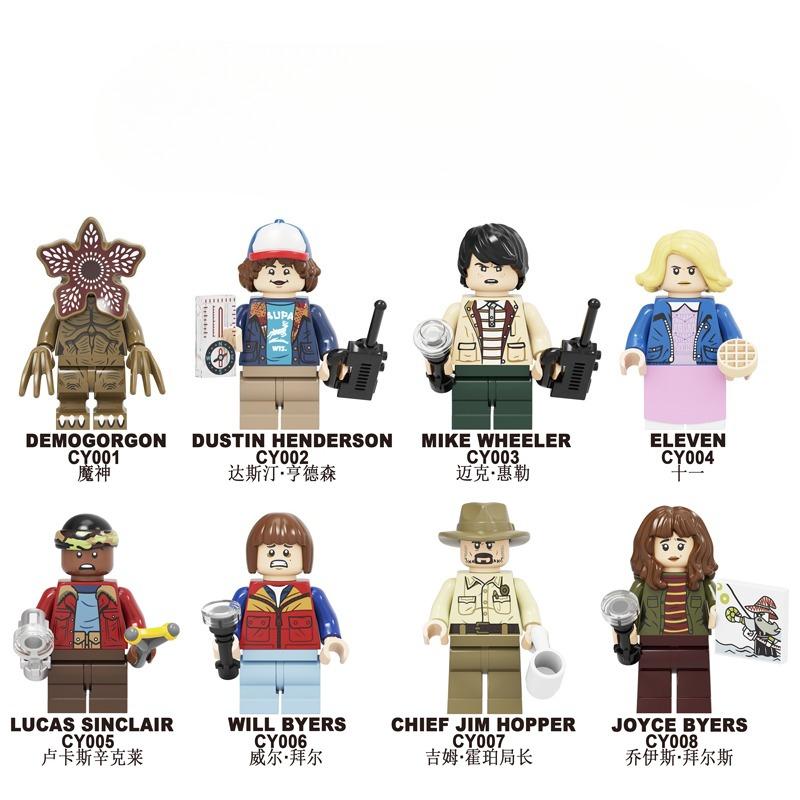 ST Stranger Squad Hawkins Fantasy Monster & Hero Brick Figures – Upside Down Inspired Building Block Set Figurines