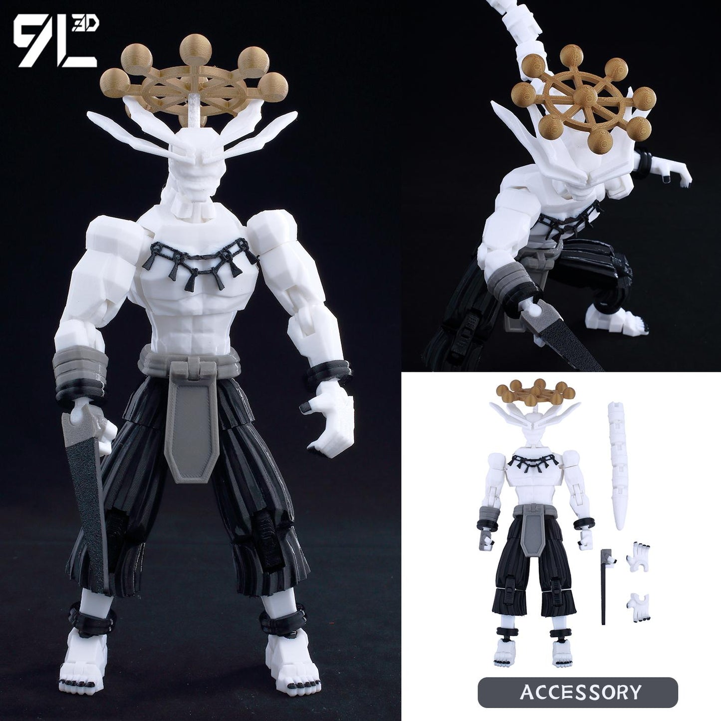 3D Printed Articulated Toji Fushiguro Action Figure – Poseable Jujutsu Kaisen Anime Collectible Model Toy Gift for Fans