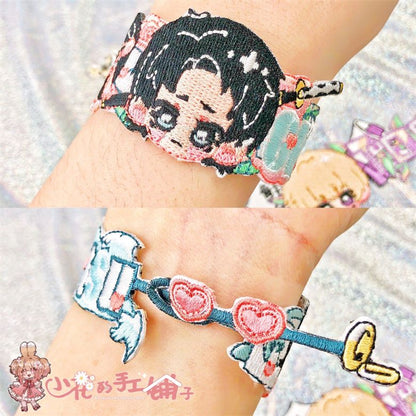 Jujutsu Kaisen Chibi Embroidered Bracelet - Sorcerer Adjustable Wristband