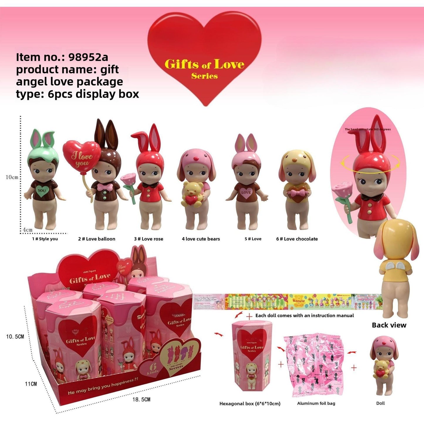 Angel Resting Pose Blind Box – Sonny Bug's Word Series,Kawaii Desk Decor Figure,Cute Cupid Desk Ornament & Phone Decoration Anime-Style Collectible Figure Toy Gift