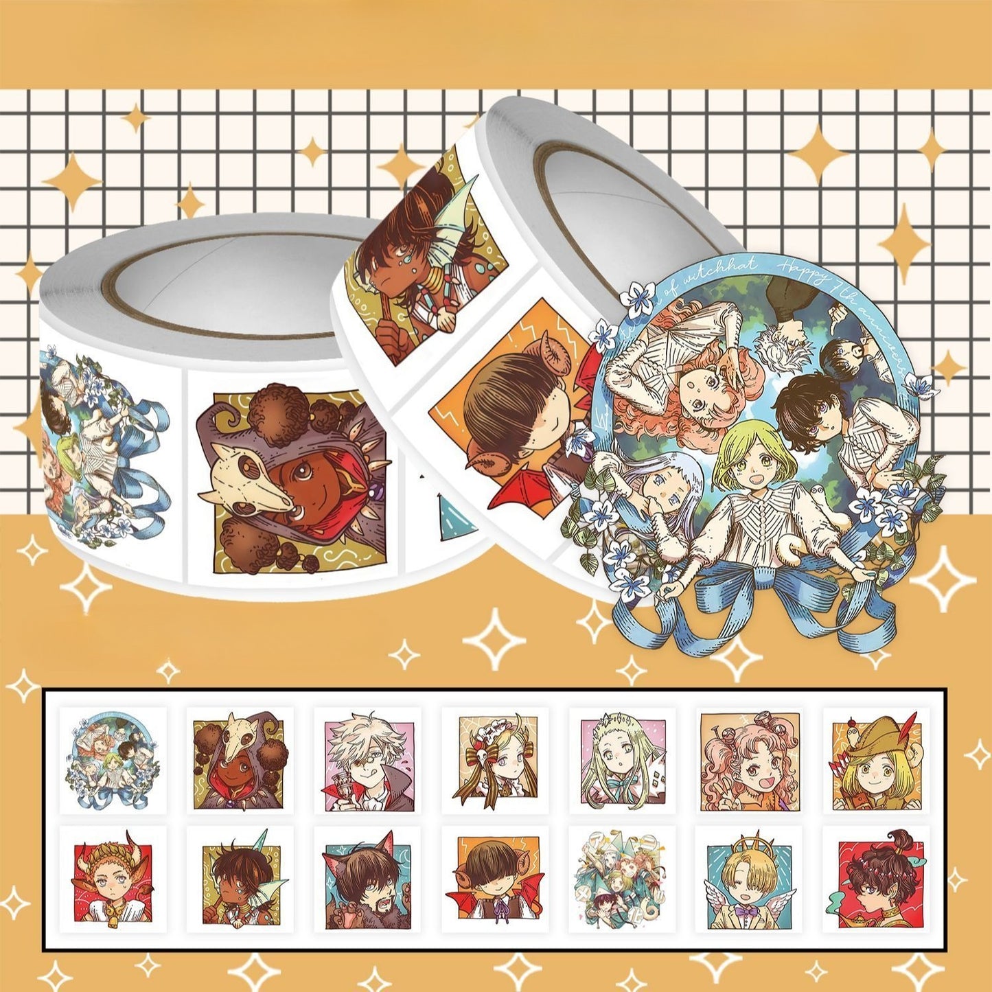 Witch Hat Atelier Artisan Roll Stickers - 500Pcs Magical Chibi Collection