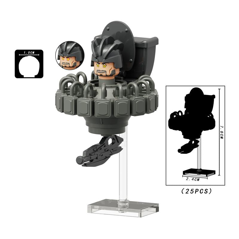 Toilet Man vs Camera Man Mini Figure Set – Titan Speaker Man & TV Man Building Block Toy, Assembly Collectible Model