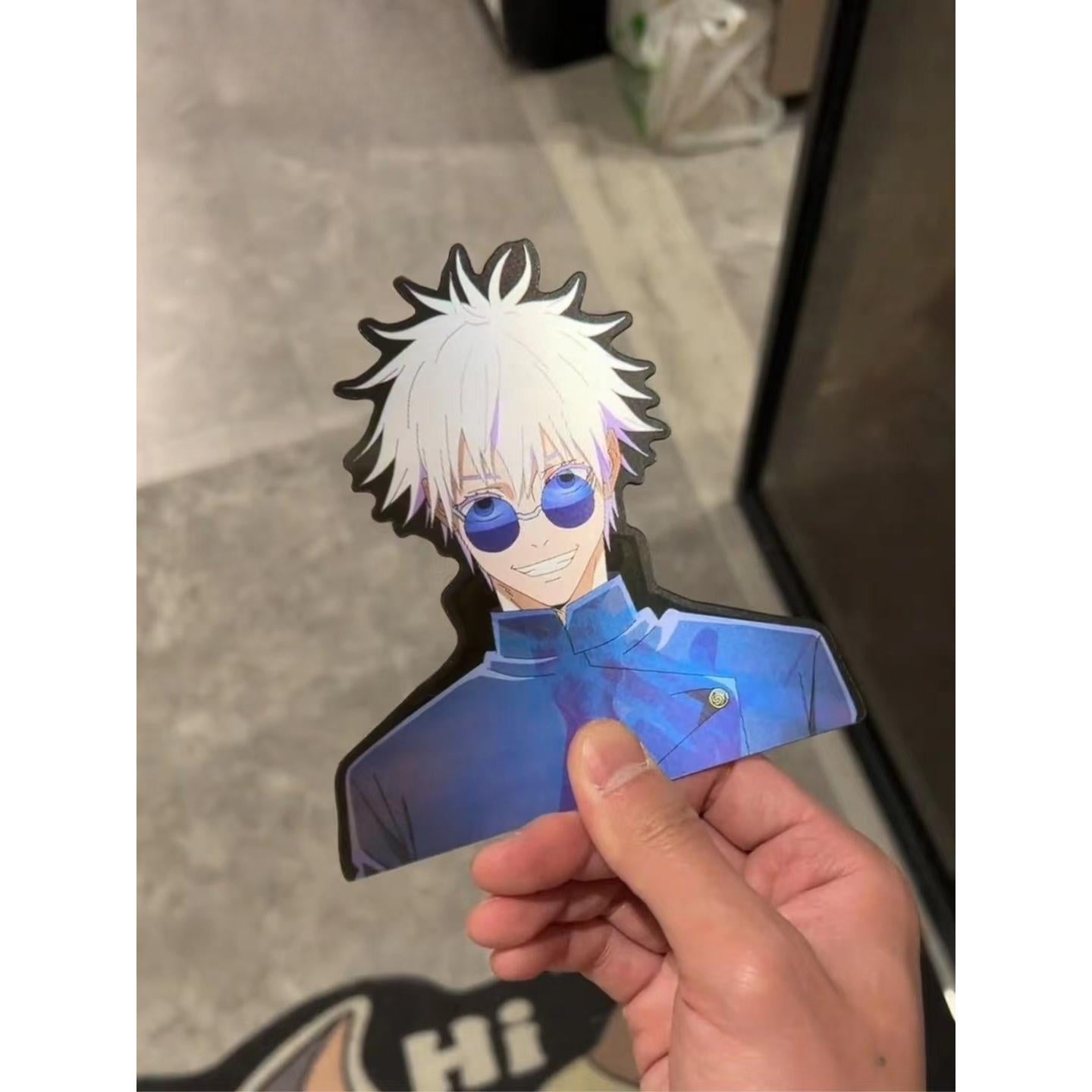 Jujutsu Kaisen Satoru Gojo 3D Gradient Sticker – Anime Holographic Decal for Car, Phone & Creative Gifts