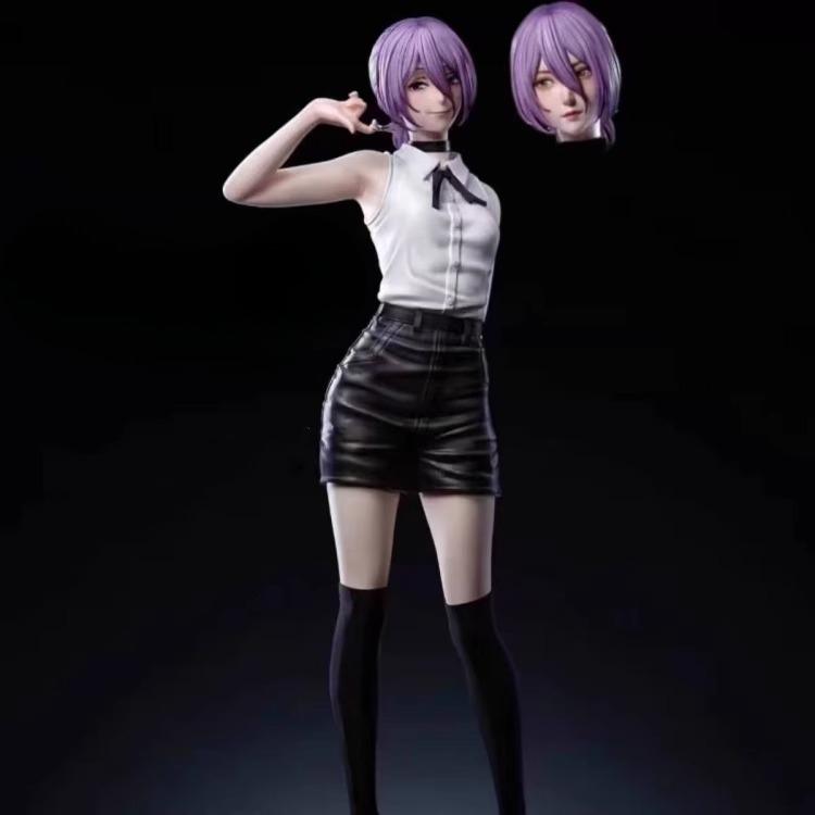 Reze Bomb Devil Dual-Head Statue – Chainsaw Man Anime Girl Resin Figure Boxed Model