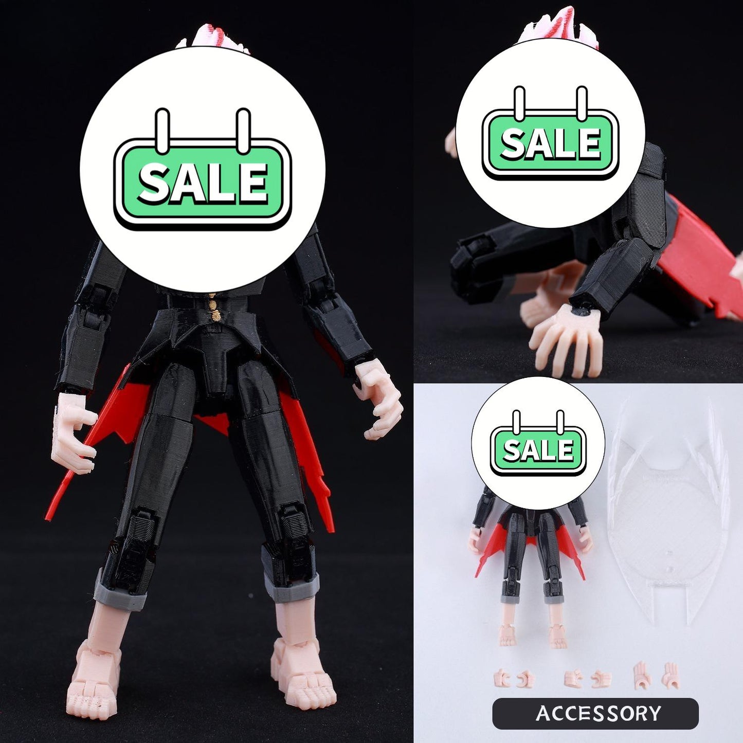 3D Printed Multi-Jointed Action Figure – Demon SlayerTanjiro Inspired Poseable Anime Model, Movable Collectible Gift