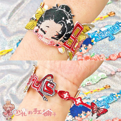 Jujutsu Kaisen Chibi Embroidered Bracelet - Sorcerer Adjustable Wristband