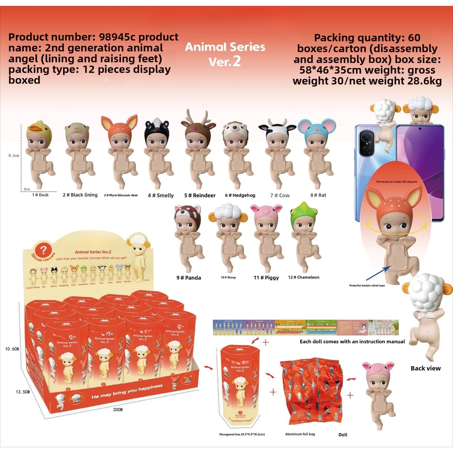 Angel Resting Pose Blind Box – Sonny Bug's Word Series,Kawaii Desk Decor Figure,Cute Cupid Desk Ornament & Phone Decoration Anime-Style Collectible Figure Toy Gift
