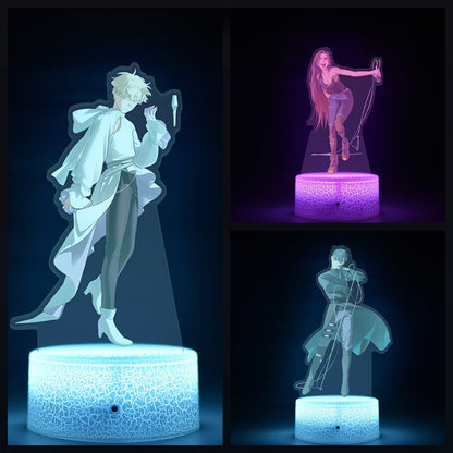 Alien Stage 3D LED Illusion Night Light - 16-Color Remote Control Acrylic Lamp - ALNST Till Mizi Ivan Stage Performance & Cute Onesie Desk Mascot