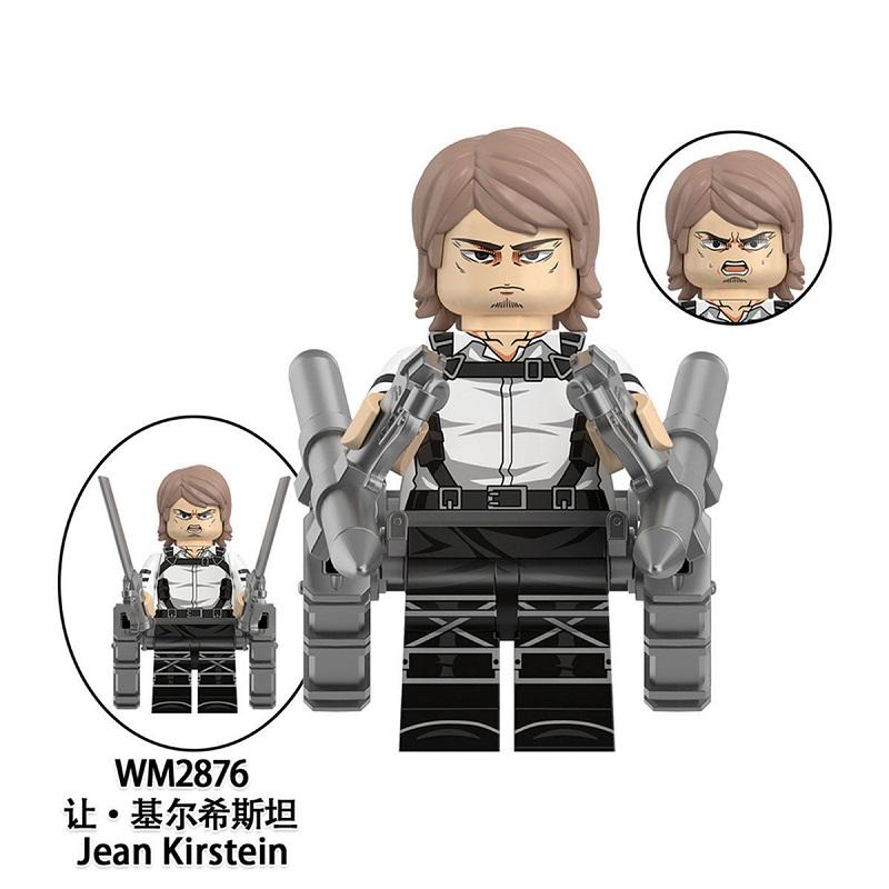 Scout Regiment Brick Minifigure Set – Mikasa, Levi, Armin & Hange Giant Hunter Building Blocks, Anime Gift