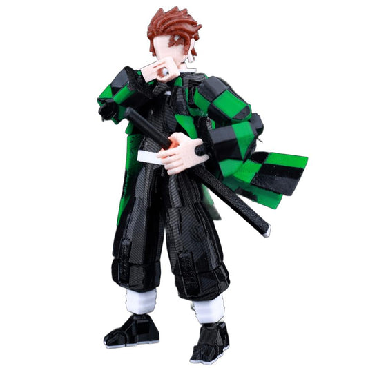3D Printed Multi-Jointed Action Figure – Demon SlayerTanjiro Inspired Poseable Anime Model, Movable Collectible Gift
