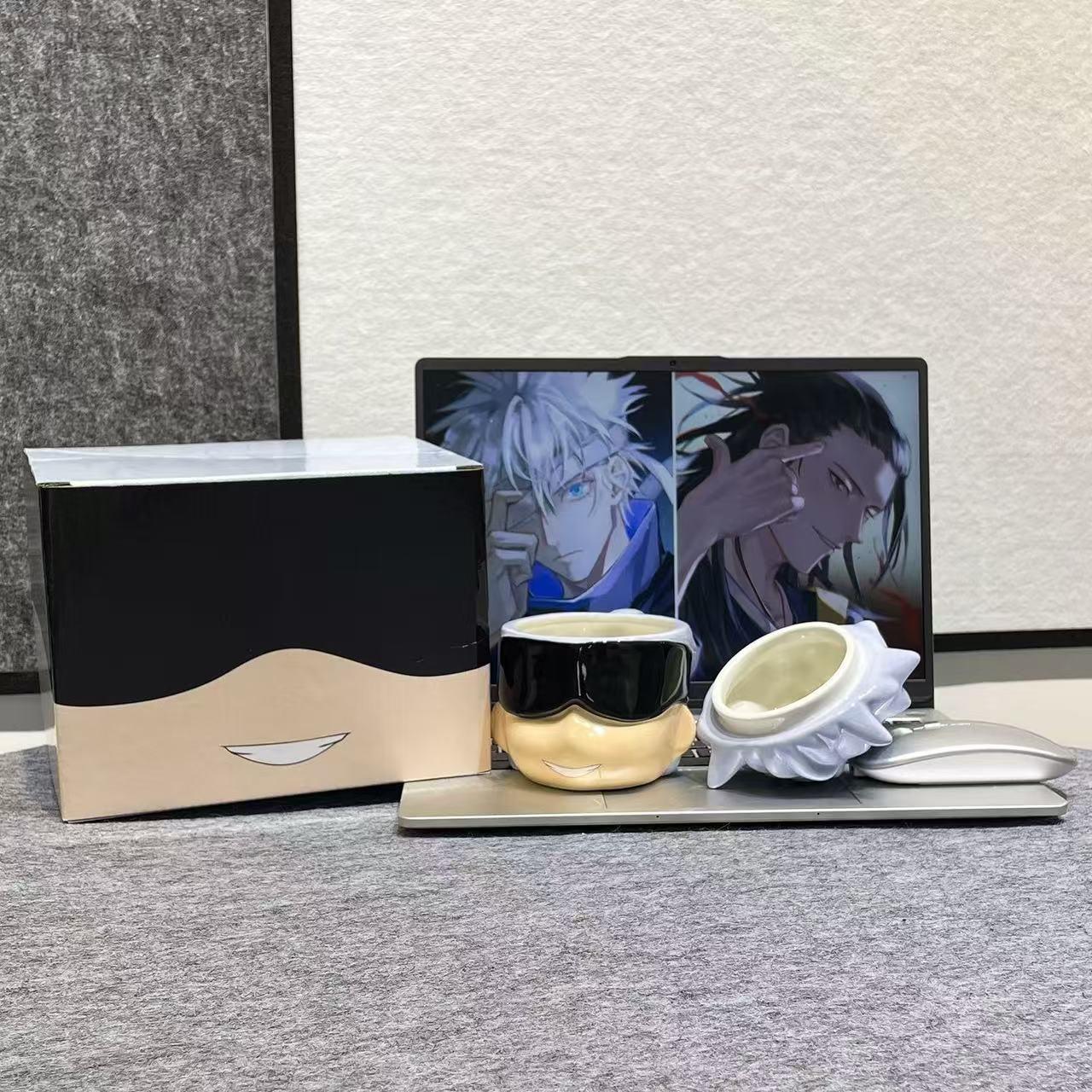 Jujutsu Kaisen Gojo Satoru & Suguru Geto Hand-Painted Ceramic Mug – Anime Coffee Cup, Collectible Gift for Fans