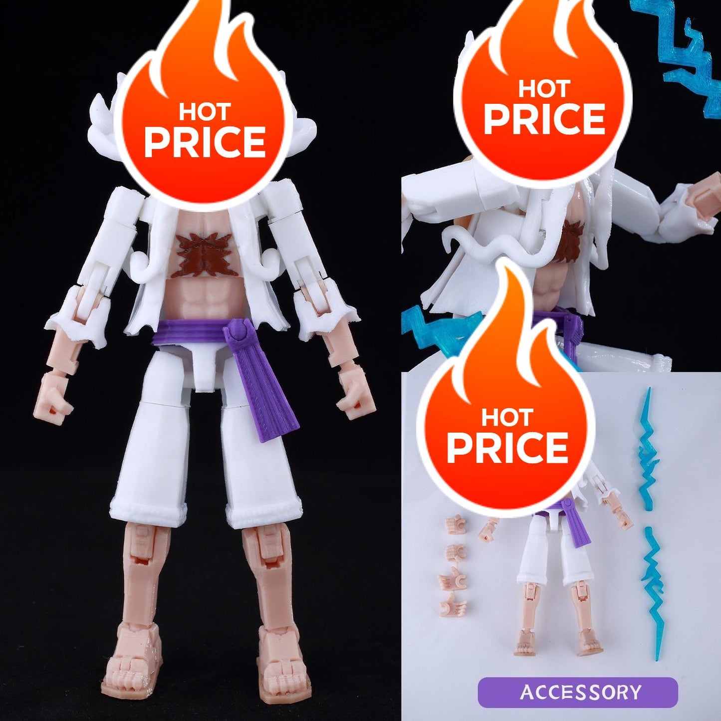 3D Printed Multi-Jointed Action Figure – Demon SlayerTanjiro Inspired Poseable Anime Model, Movable Collectible Gift