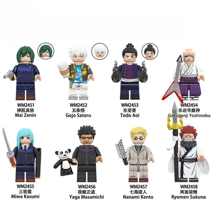 Jujutsu Kaisen Mini Figure Brick Set – All Character Assembly Toy, Anime Building Block Collectible Gift for Fans