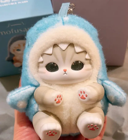 Limited Edition mofusand Animal Costume Blind Box - Vinyl Face Plush Doll Keychain - Surprise Mystery Box Kawaii Shark Panda Cat Bag Charm Pendant Gift