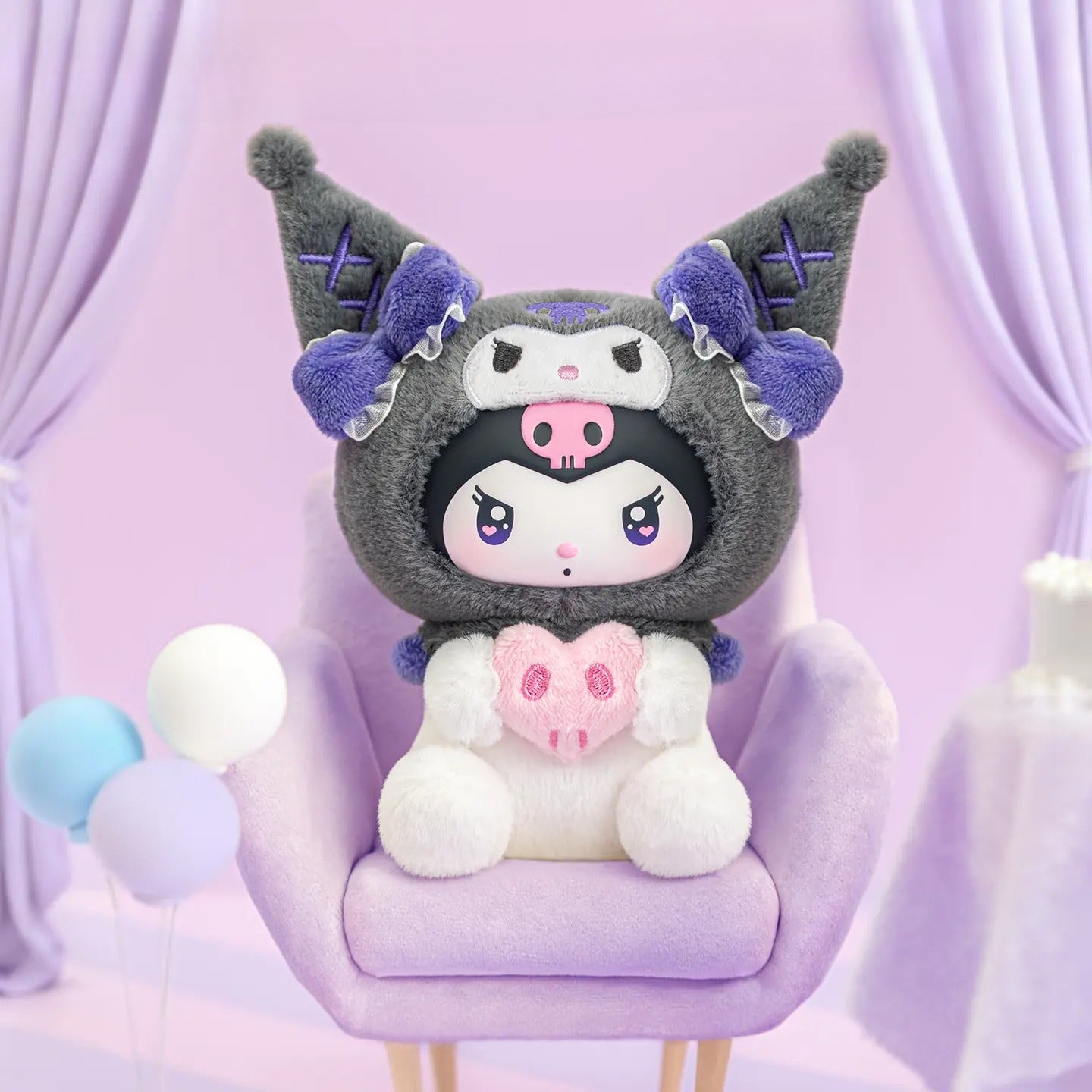 Limited Edition Sanrio Characters Kuromi Cosplay Party Blind Box - Vinyl Face Plush Doll Keychain - Surprise Mystery Box Kawaii Hello Kitty Cinnamoroll Mascot Bag Charm Gift