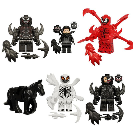 Symbiote Hero Brick Figure Set – Dark Serum Collectible Building Toy, Anime Style Figurines