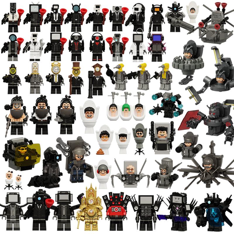 Toilet Man vs Camera Man Mini Figure Set – Titan Speaker Man & TV Man Building Block Toy, Assembly Collectible Model