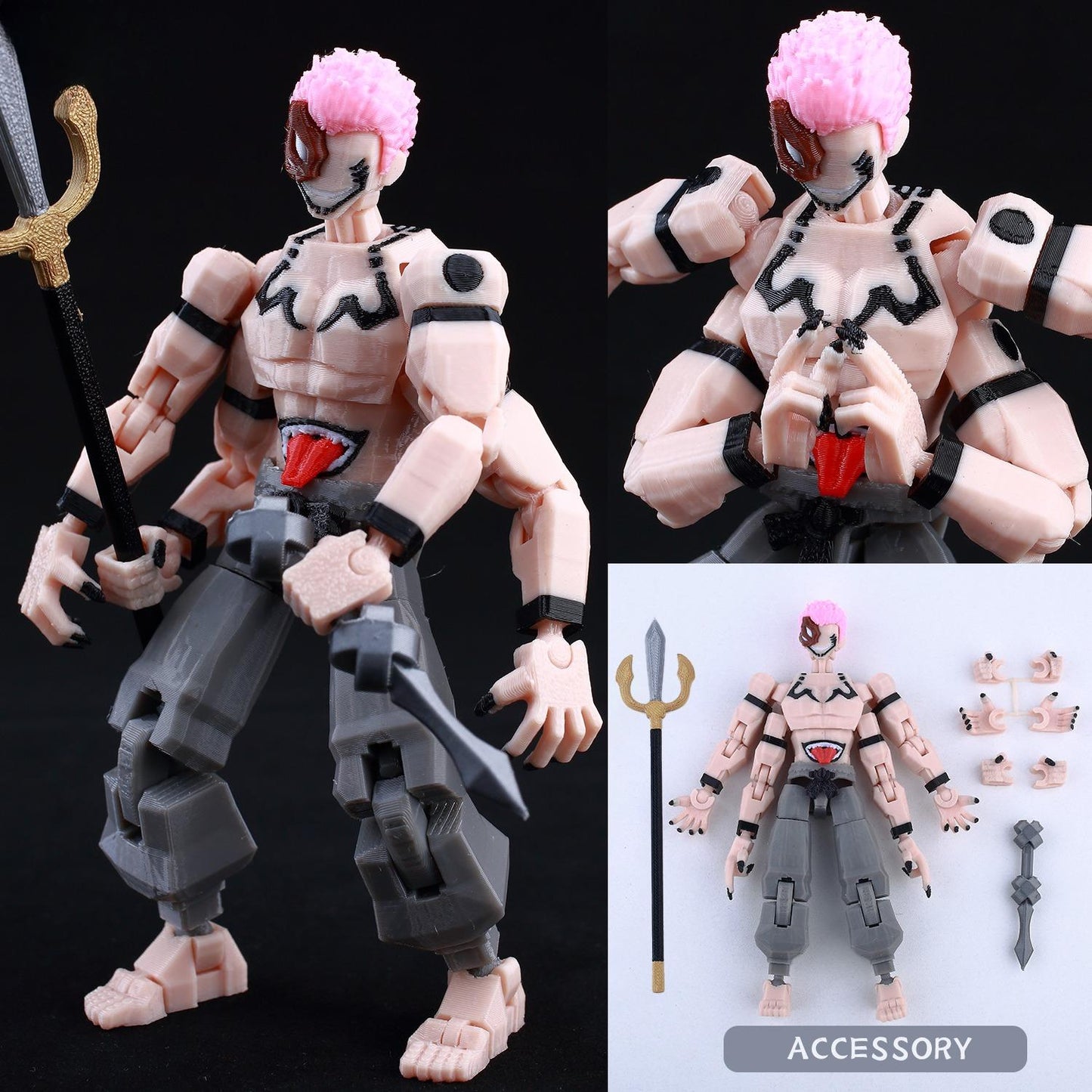 3D Printed Multi-Jointed Action Figure – Demon SlayerTanjiro Inspired Poseable Anime Model, Movable Collectible Gift