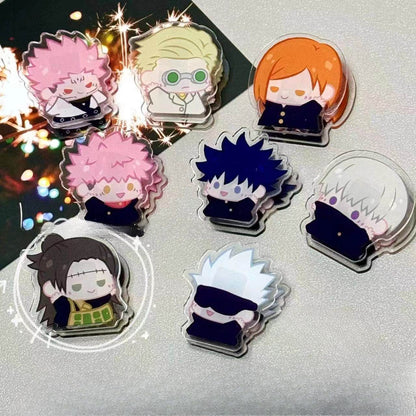 Jujutsu Kaisen Chibi Acrylic Paper Clip - Kawaii Sorcerer Stationery Clamp