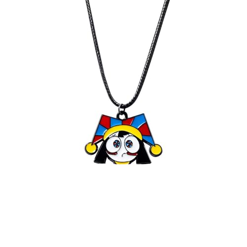 The Amazing Digital Circus Character Necklaces - TADC Pomni, Jax, Caine & Full Gang Enamel Pendants - Adjustable Wax Cord Jewelry for Fans