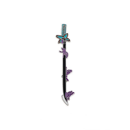 Anime-Inspired Metal Badge Pin – Slayer Corps Weapon & Breathing Style Giyu Tomioka Kanao Tsuyuri Design, Fashion Accessory Gift for Fans