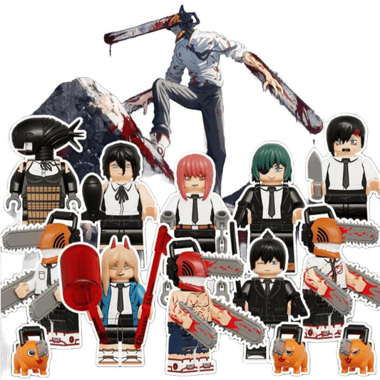 Chainsaw Man Hero Denji & Pochita Brick Mini Figure Set – Assembly Anime Toy, Creative Block Model