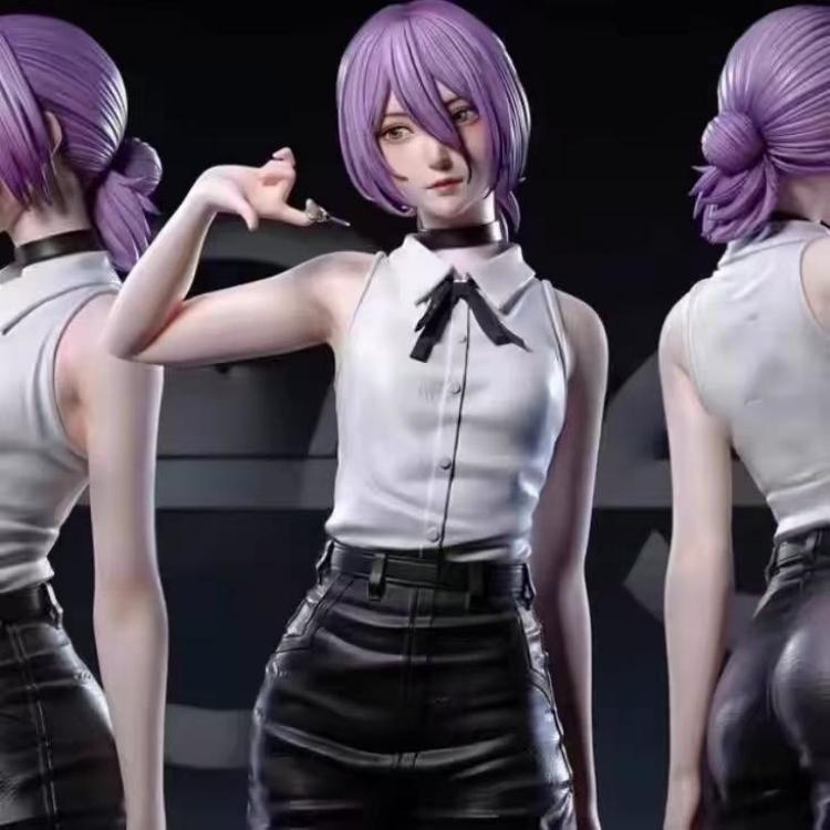 Reze Bomb Devil Dual-Head Statue – Chainsaw Man Anime Girl Resin Figure Boxed Model