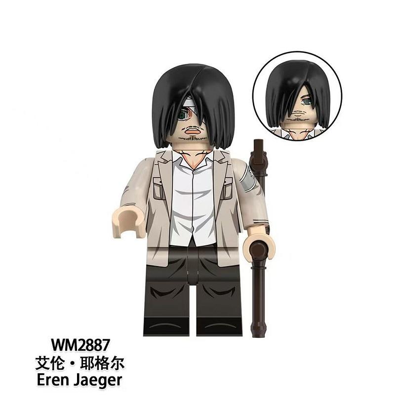 Scout Regiment Brick Minifigure Set – Mikasa, Levi, Armin & Hange Giant Hunter Building Blocks, Anime Gift