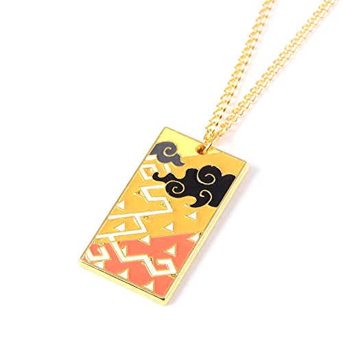 Anime-Inspired Metal Necklace – Slayer Corps Tanjiro Kamado Inosuke Hashibira Flame Hashira Theme Fashion Jewelry Gift for Fans & Cosplay