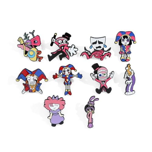 The Amazing Digital Circus Enamel Pins - TADC Pomni, Jax & Caine Metal Badges - Weirdcore Aesthetic Lapel Pins for Backpacks, Jackets & Hats - 10 Styles