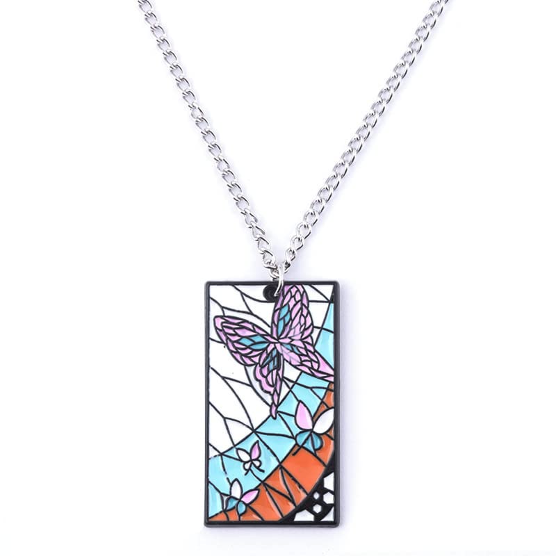 Anime-Inspired Metal Necklace – Slayer Corps Tanjiro Kamado Inosuke Hashibira Flame Hashira Theme Fashion Jewelry Gift for Fans & Cosplay