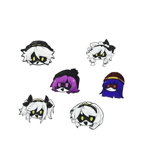 6 PCS Murder Drones Chibi Acrylic Badges - MD Uzi, Butler N, Maid V & Doll Pin Brooches - Cute Anime Lapel Pins for Backpacks & Denim Jackets