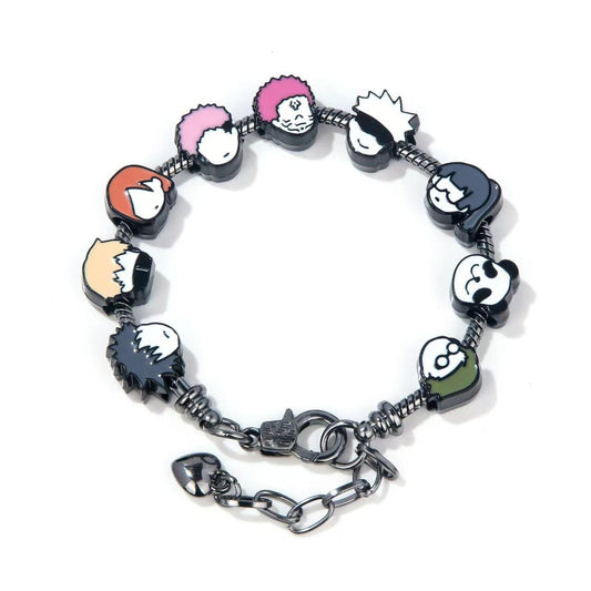 Jujutsu Kaisen Character Bead Bracelet – Gojo Satoru, Yuji Itadori, Ryomen Sukuna, Fushiguro Megumi Metal DIY Charm Wristband, Anime Gift for Fans