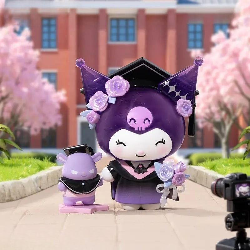 Limited Edition Kuromi School Diary Series Blind Box - Kawaii High School Chibi Figure - Surprise Mystery Box Punk Rockstar Cheerleader Desk Mascot Birthday Gift