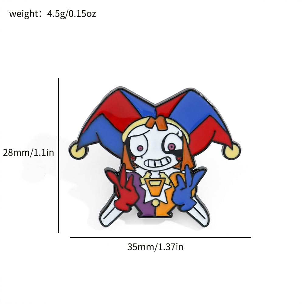 The Amazing Digital Circus Enamel Pins - TADC Pomni, Jax & Caine Metal Badges - Weirdcore Aesthetic Lapel Pins for Backpacks, Jackets & Hats - 10 Styles