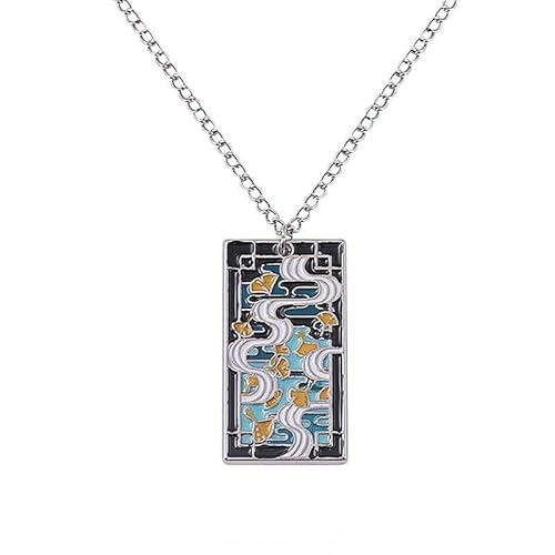 Anime-Inspired Metal Necklace – Slayer Corps Tanjiro Kamado Inosuke Hashibira Flame Hashira Theme Fashion Jewelry Gift for Fans & Cosplay