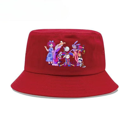 The Amazing Digital Circus Bucket Hat - 58cm (22.8") One Size Comfort Fit - TADC Full Cast Graphic Sun Cap - Black Cotton Streetwear