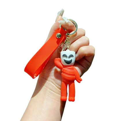 The Amazing Digital Circus 3D Pomni Keychain - TADC Silicone Jester Figure with Red Wristlet Strap - Soft Touch Character Keyring for Backpacks & Car Keys