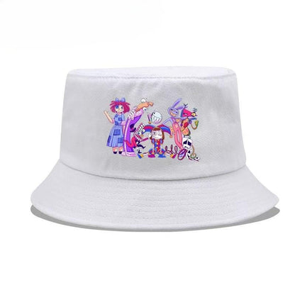 The Amazing Digital Circus Bucket Hat - 58cm (22.8") One Size Comfort Fit - TADC Full Cast Graphic Sun Cap - Black Cotton Streetwear