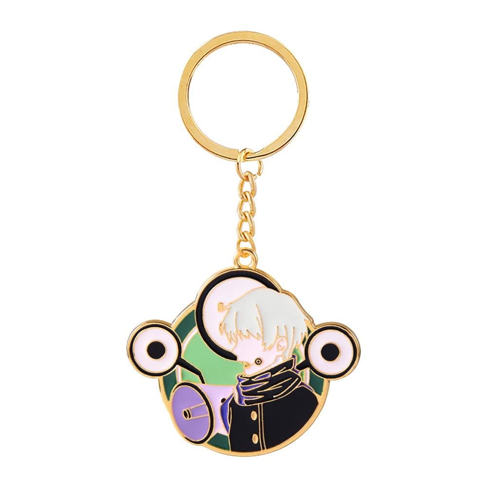 Anime Sorcery School Keychain Set – Blue Infinity, Gojo Satoru, Itadori Yuji, Toji, Nanami,  Metal Charms Pendant for Fans