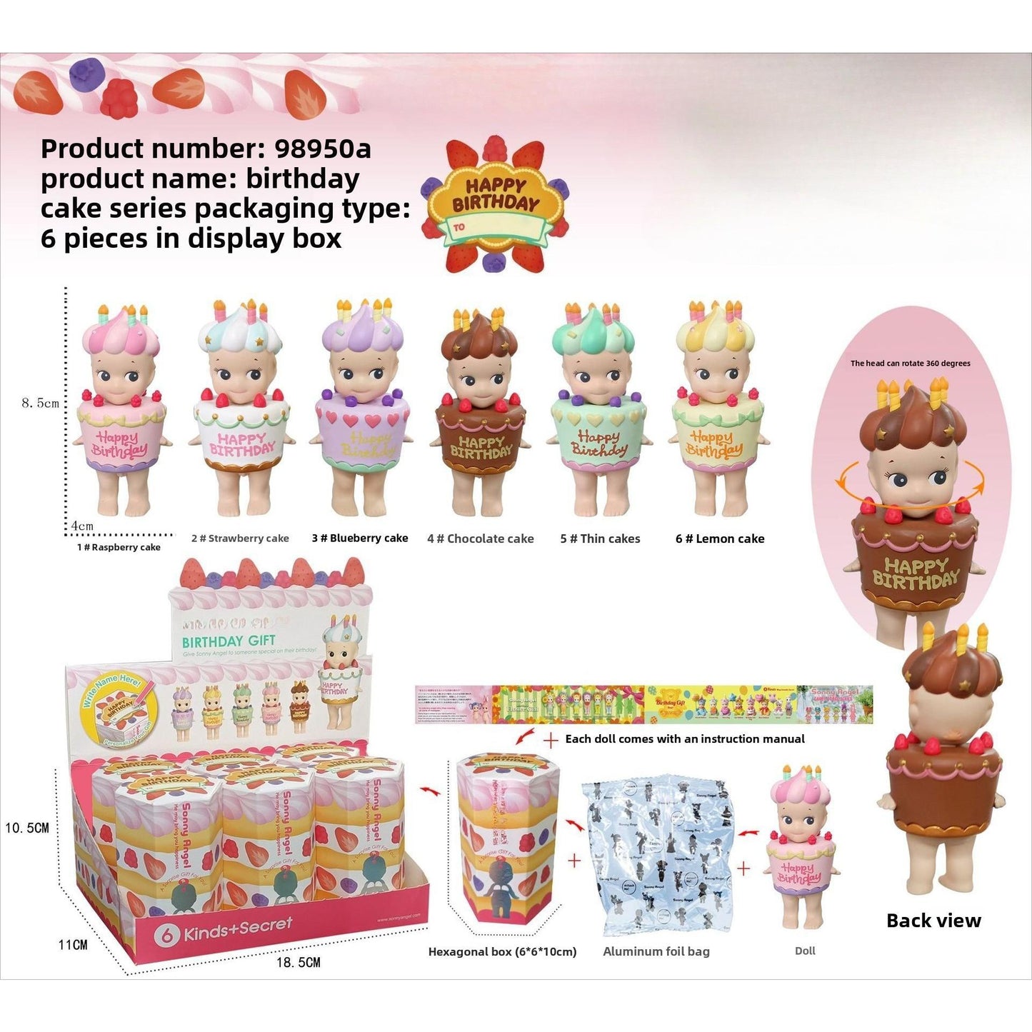 Angel Resting Pose Blind Box – Sonny Bug's Word Series,Kawaii Desk Decor Figure,Cute Cupid Desk Ornament & Phone Decoration Anime-Style Collectible Figure Toy Gift