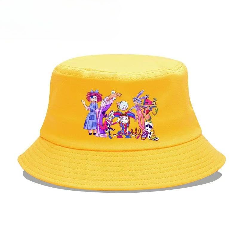 The Amazing Digital Circus Bucket Hat - 58cm (22.8") One Size Comfort Fit - TADC Full Cast Graphic Sun Cap - Black Cotton Streetwear
