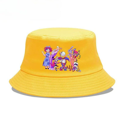 The Amazing Digital Circus Bucket Hat - 58cm (22.8") One Size Comfort Fit - TADC Full Cast Graphic Sun Cap - Black Cotton Streetwear